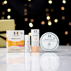 Coffret cadeaux contenant 4 produits naturels adaptés à toute la famille